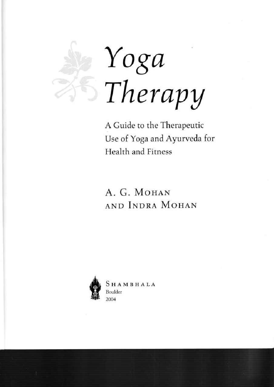 Yoga Therapy by A.G. Mohan PDF Download